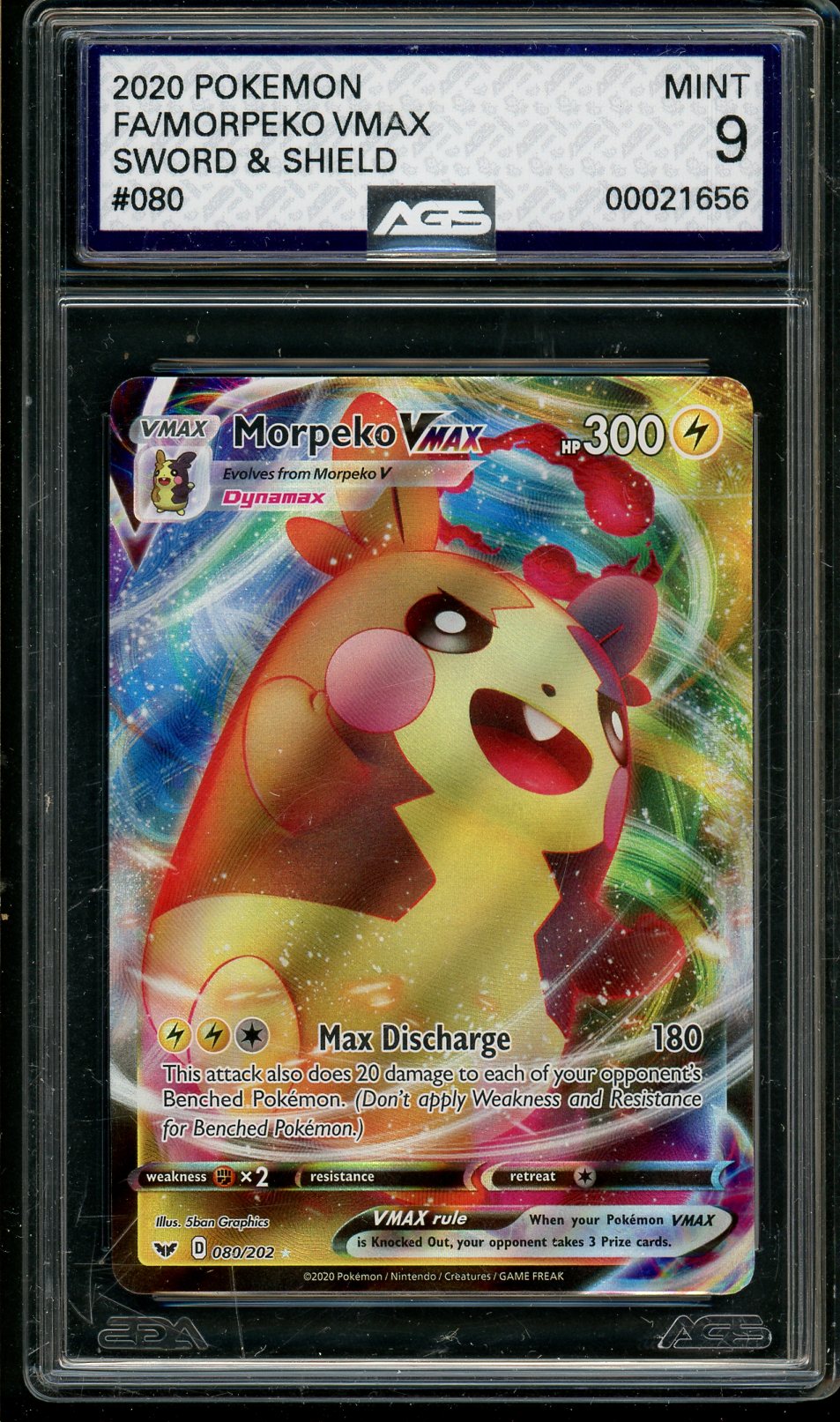 AGS (MINT 9) Morpeko VMAX #80 - Sword & Shield (#00021656) Pokemon Plug AGS (MINT 9) Morpeko VMAX #80 - Sword & Shield (#00021656) Pokemon Plug