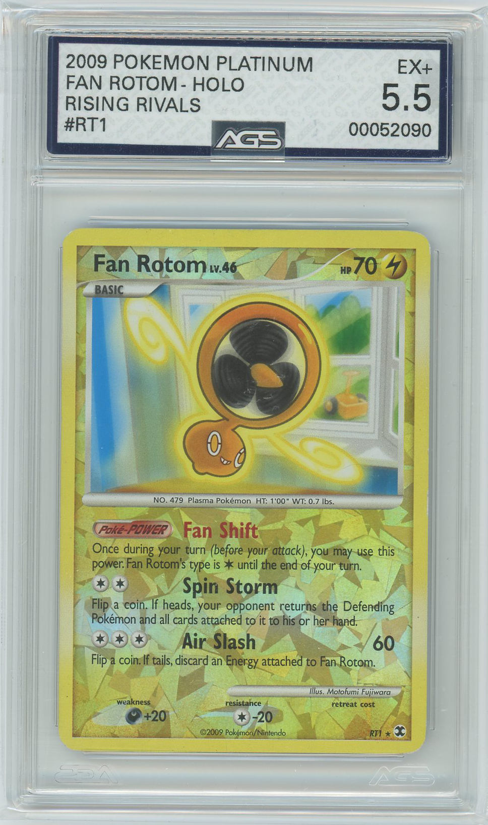 fan rotom pokemon card AGS (EX+ 5.5) Fan Rotom #RT1 - Platinum