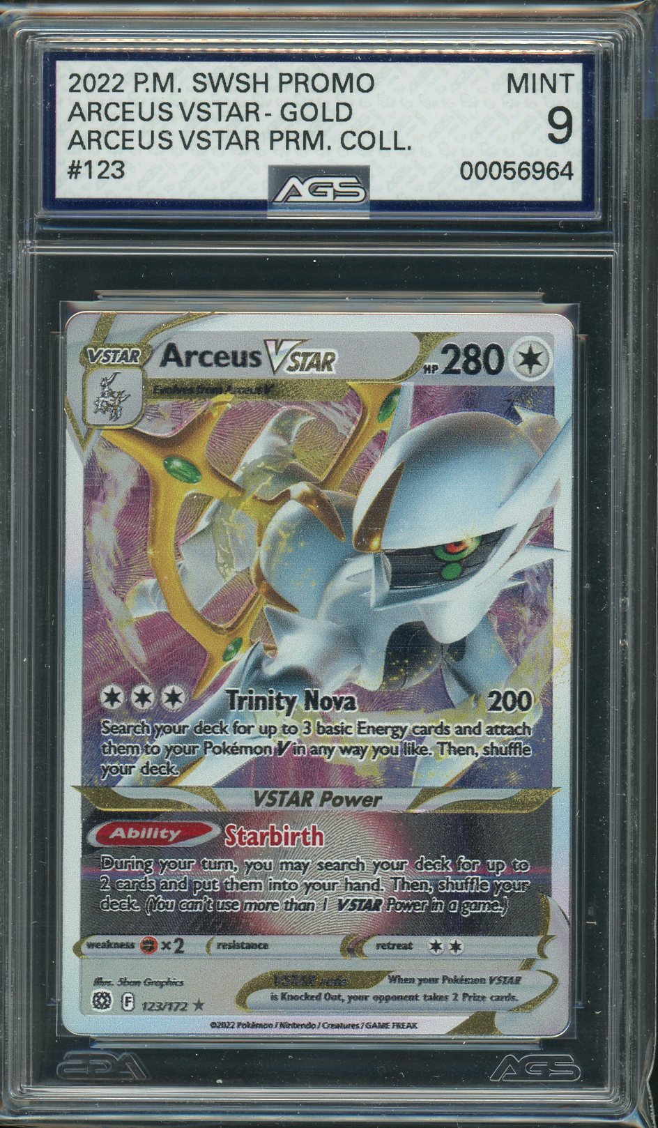 AGS (MINT 9) Arceus Vstar #123 - Arceus VSTAR Ultra-Premium Collection Pokemon Plug AGS (MINT 9) Arceus Vstar #123 - Arceus VSTAR Ultra-Premium Collection Pokemon Plug