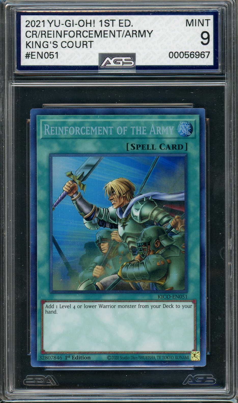 AGS (MINT 9) Reinforcement of the Army #EN051 - King's Court (#0005696 Pokemon Plug AGS (MINT 9) Reinforcement of the Army #EN051 - King's Court (#0005696 Pokemon Plug