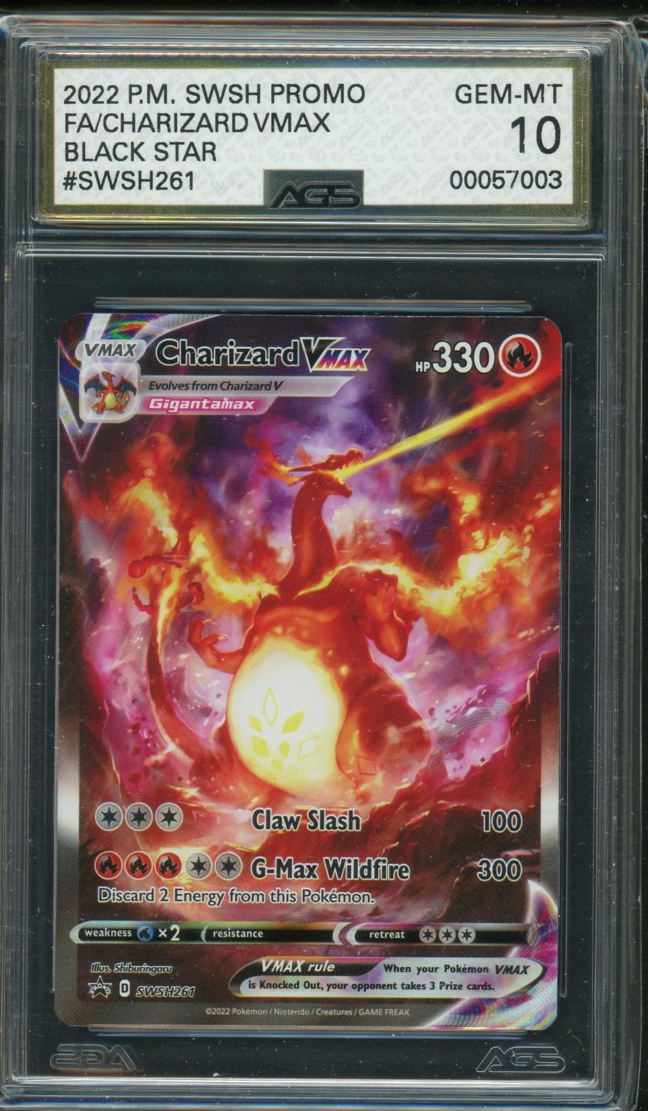 AGS (GEM-MT 10) Charizard VMAX #SWSH261 - Sword & Shield Promos (#0005 Pokemon Plug AGS (GEM-MT 10) Charizard VMAX #SWSH261 - Sword & Shield Promos (#0005 Pokemon Plug