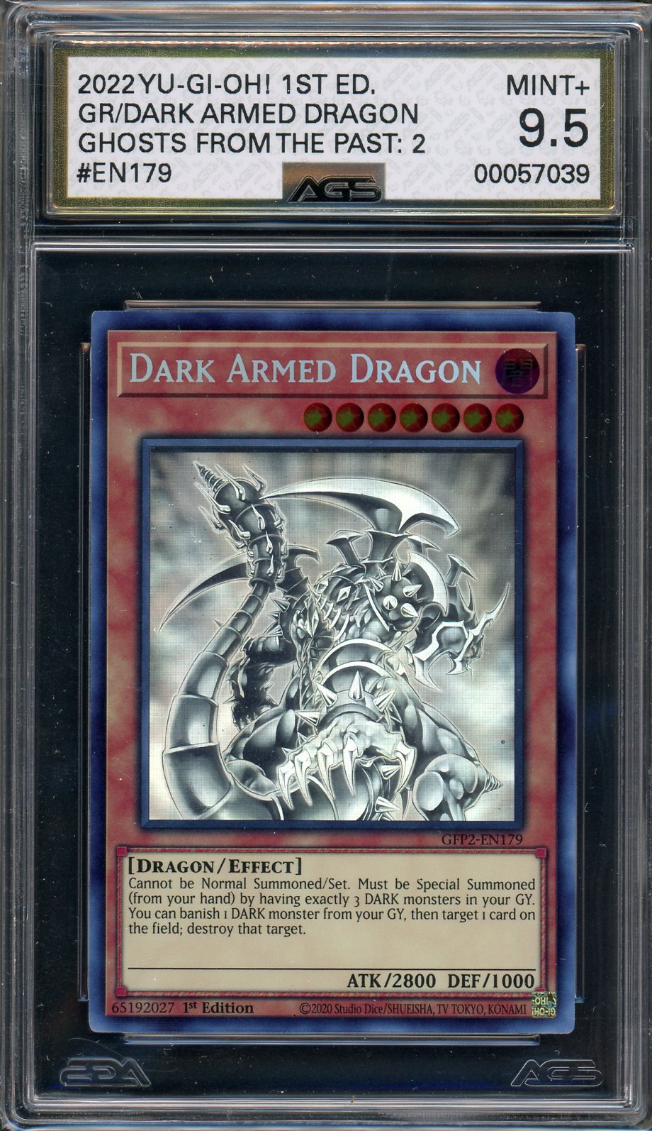 yugioh card dark armed dragon AGS (MINT+ 9.5) Dark Armed Dragon #EN179
