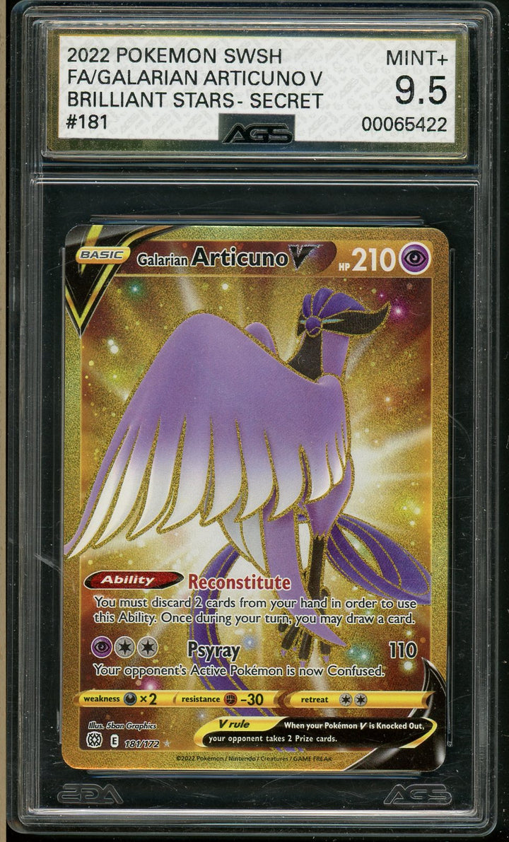 AGS (MINT+ 9.5) Galarian Articuno V #181 - Brilliant Stars (#00065422)