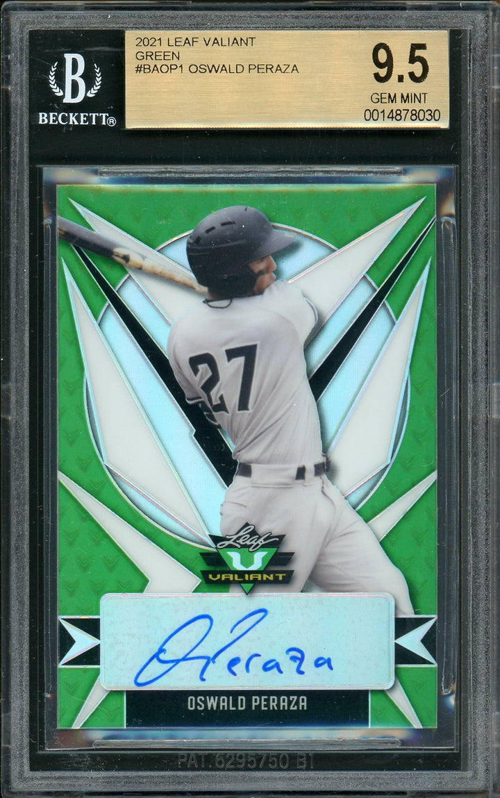 BGS (9.5) Oswald Peraza 2021 Leaf Valiant Green (#0014878030)