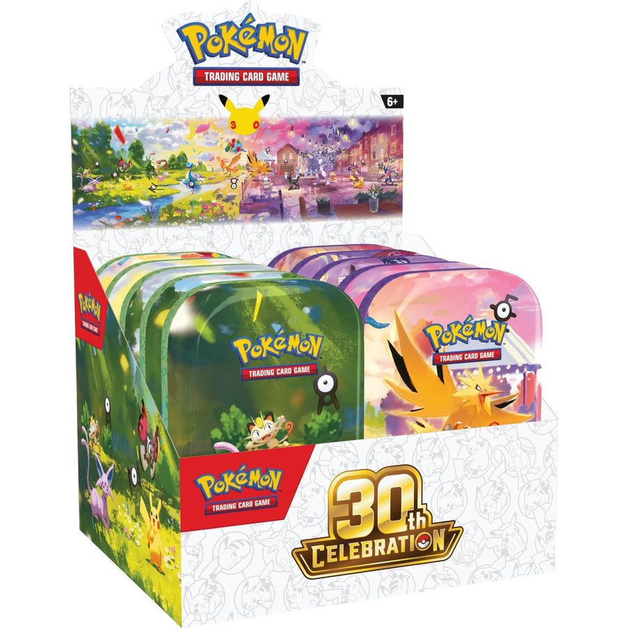 Pokémon TCG: 30th Celebration (Anniversary) Mini Tin Display (10 Mini Tins - 1 of Each)