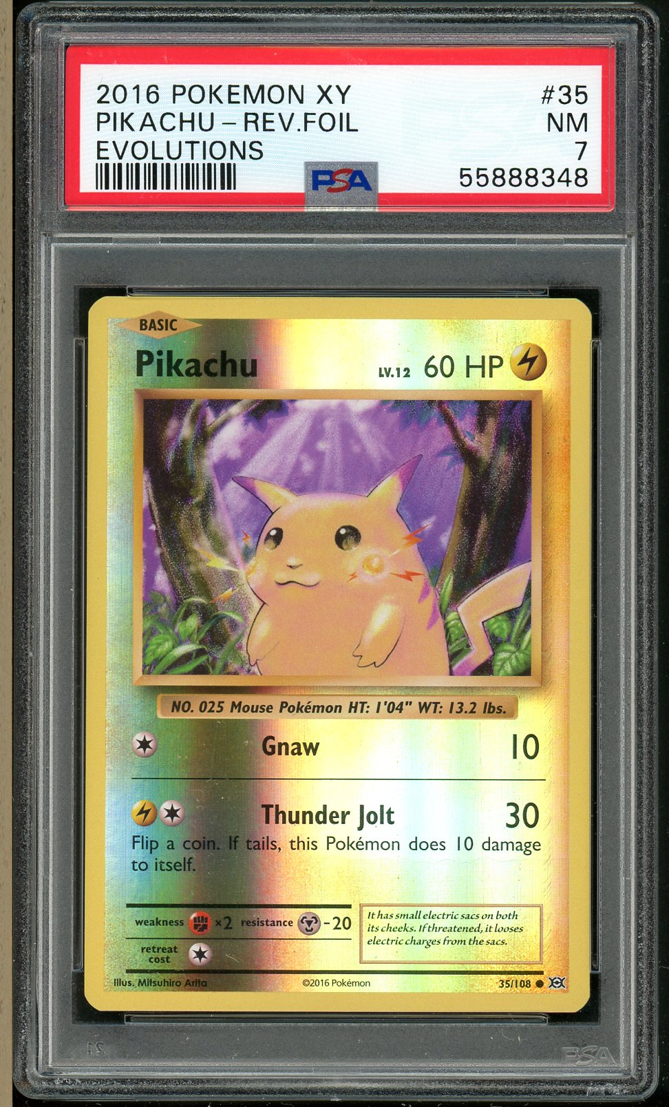 PSA (NM 7) Pikachu-rev.foil #35