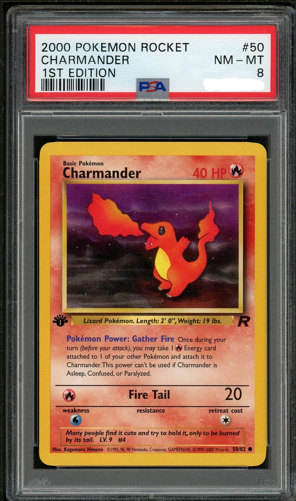 PSA (NM-MT 8) Charmander (1st Edition) #50 - Pokemon Rocket Pokemon Plug PSA (NM-MT 8) Charmander (1st Edition) #50 - Pokemon Rocket Pokemon Plug