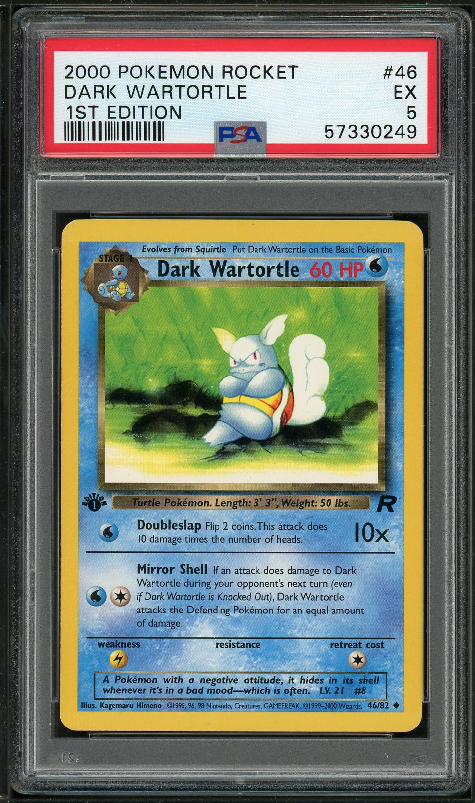 PSA (EX 5) Dark Wartortle (1st Edition) #46 - Pokemon Rocket (#5733024 Pokemon Plug PSA (EX 5) Dark Wartortle (1st Edition) #46 - Pokemon Rocket (#5733024 Pokemon Plug