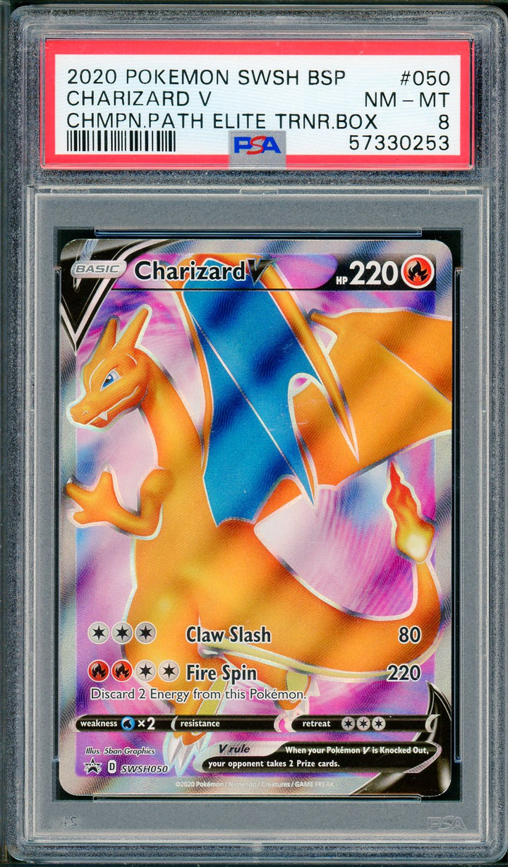 PSA (NM-MT 8) Charizard V #050 - Pokemon Swsh Black Star Promo (#57330253)