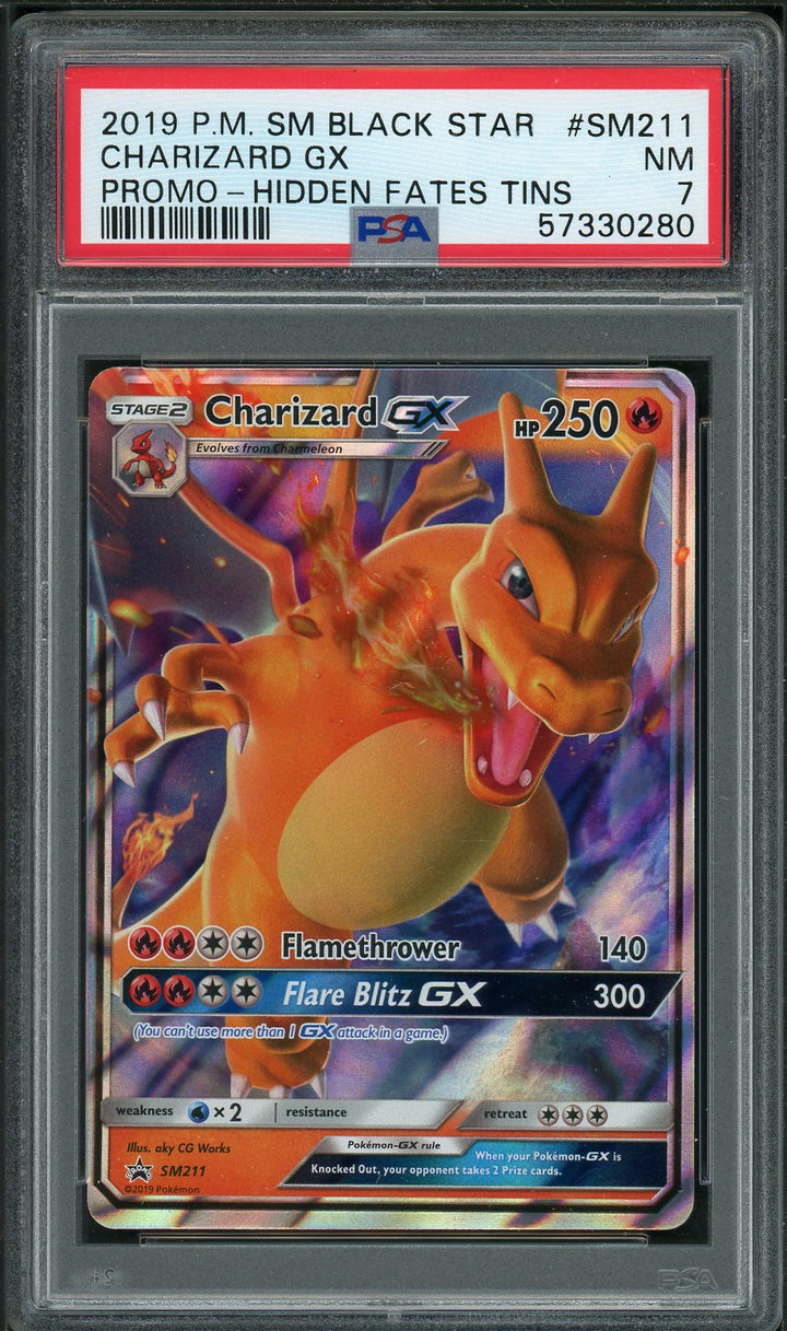 PSA (NM 7) Charizard Gx #Sm211 - Pokemon Sm Black Star Promo (#57330280)