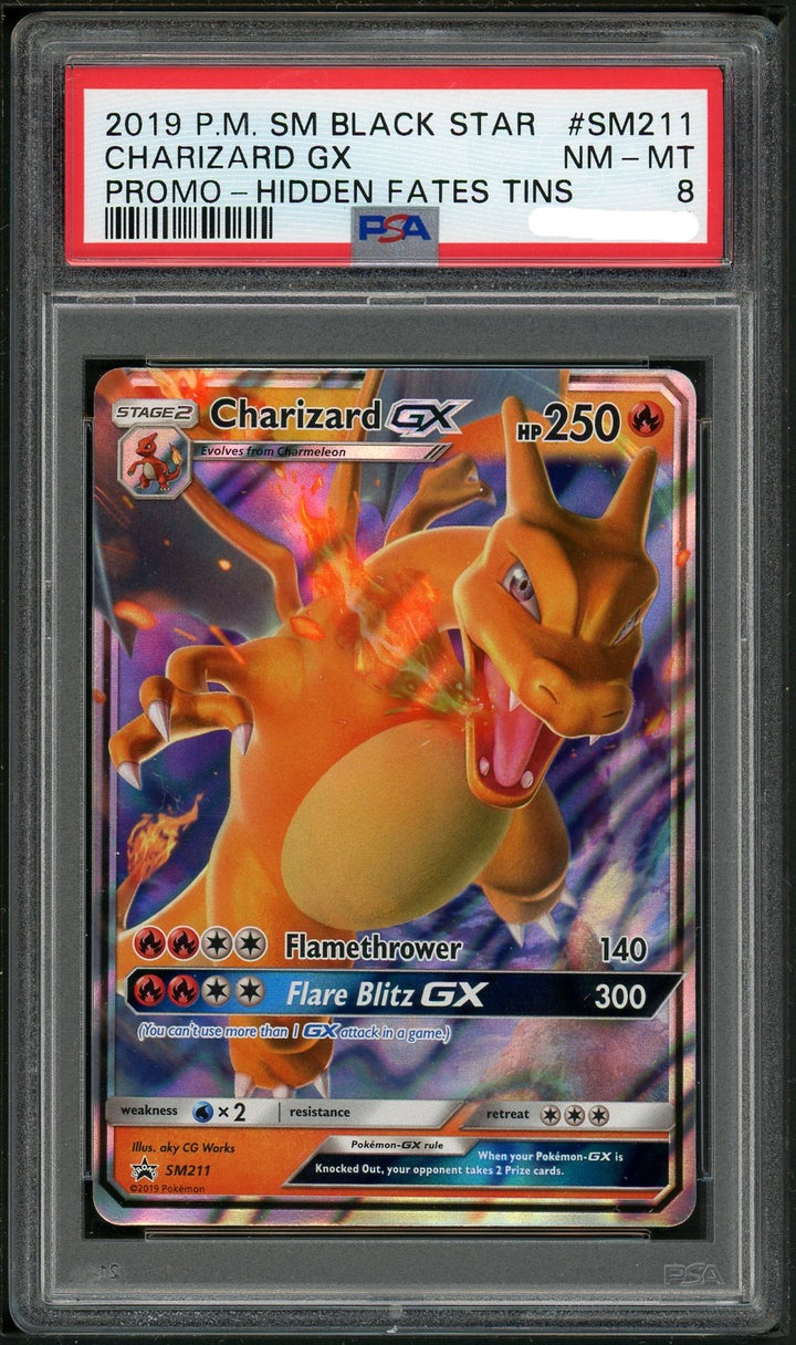 PSA (NM-MT 8) Charizard Gx #Sm211 - Pokemon Sm Black Star Promo