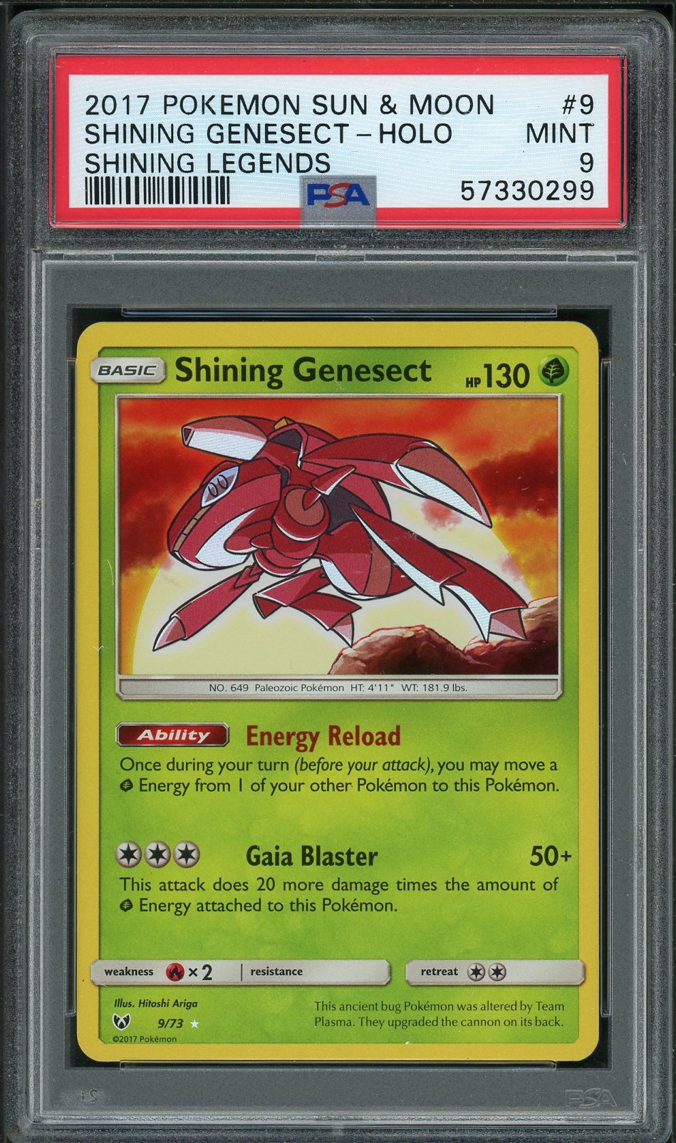 PSA (MINT 9) Shining Genesect-holo #9 - Pokemon Sun & Moon Shining Leg Pokemon Plug PSA (MINT 9) Shining Genesect-holo #9 - Pokemon Sun & Moon Shining Leg Pokemon Plug