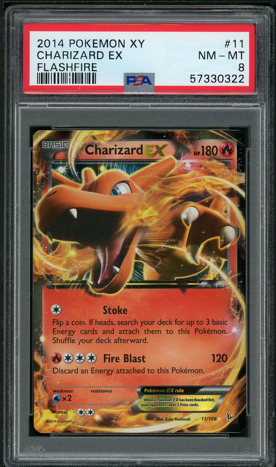 charizard pokemon card psa 8 PSA 8 Unlimited Charizard Base Set Holo Rare #4 Pokemon Card 1999 Mint
