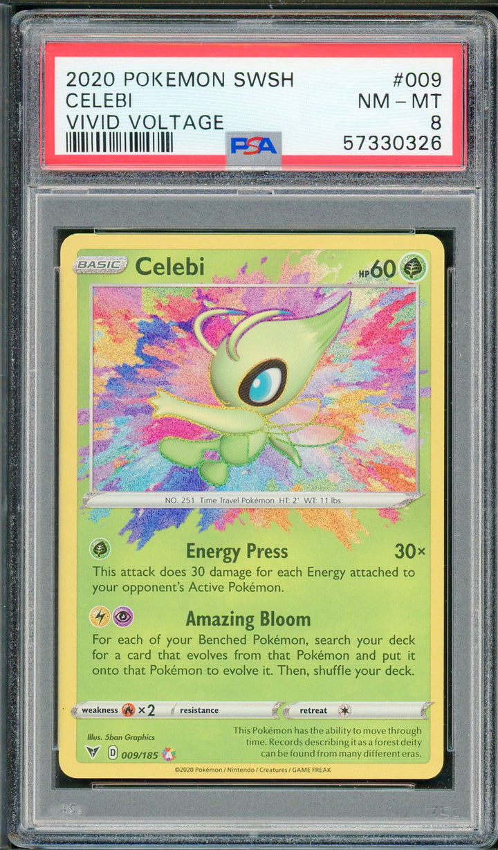 PSA (NM-MT 8) Celebi #009 - Pokemon Sword & Shield Vivid Voltage (#57330326)