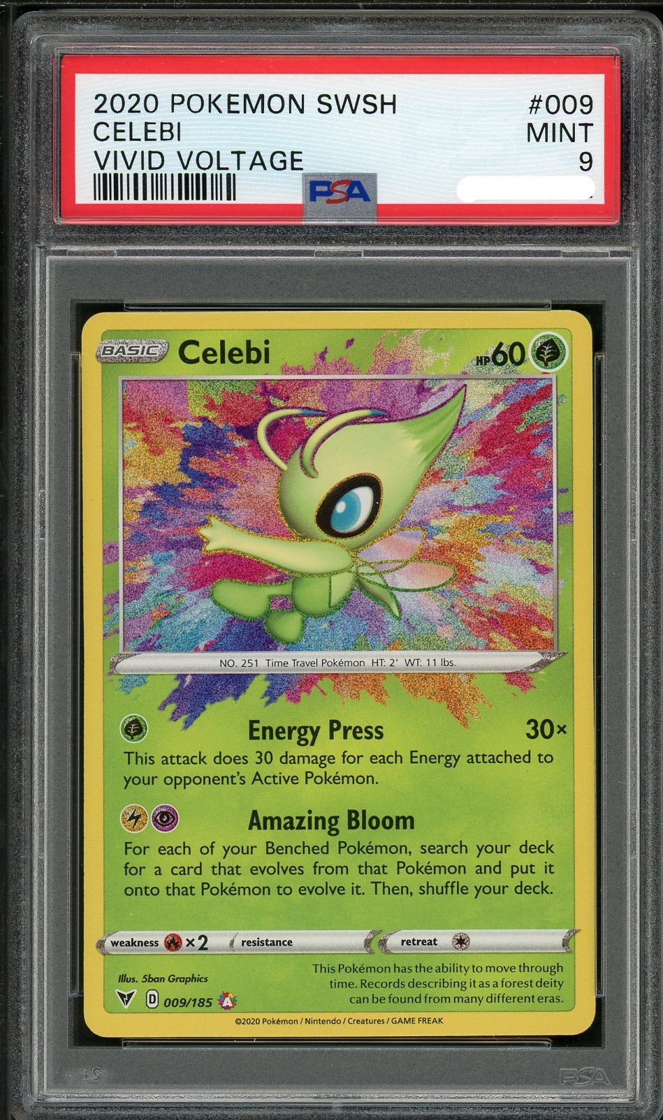 PSA (MINT 9) Celebi #009 - Pokemon Sword & Shield Vivid Voltage Pokemon Plug PSA (MINT 9) Celebi #009 - Pokemon Sword & Shield Vivid Voltage Pokemon Plug