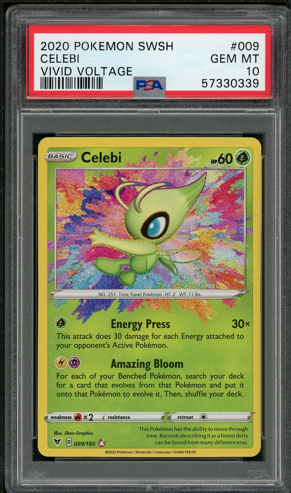 PSA (Gem MT 10) Celebi #009 - Pokemon Sword & Shield Vivid Voltage (#5 Pokemon Plug PSA (Gem MT 10) Celebi #009 - Pokemon Sword & Shield Vivid Voltage (#5 Pokemon Plug