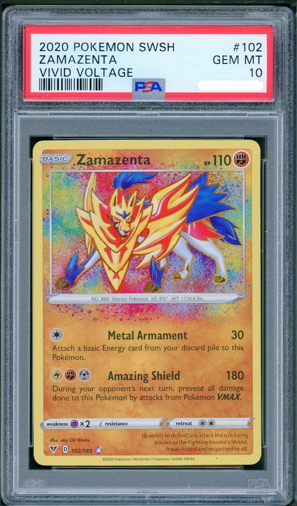 PSA (Gem MT 10) Zamazenta #102 - Pokemon Sword & Shield Vivid Voltage Pokemon Plug PSA (Gem MT 10) Zamazenta #102 - Pokemon Sword & Shield Vivid Voltage Pokemon Plug