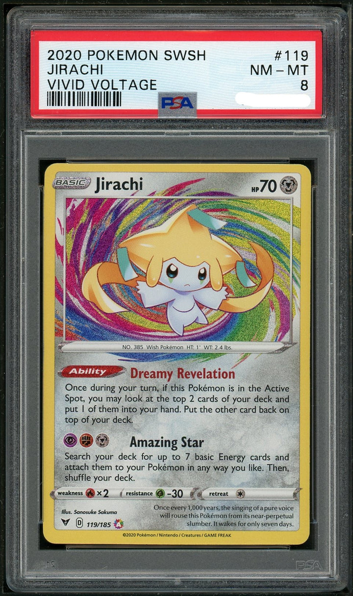 PSA (NM-MT 8) Jirachi #119 - Pokemon Sword & Shield Vivid Voltage
