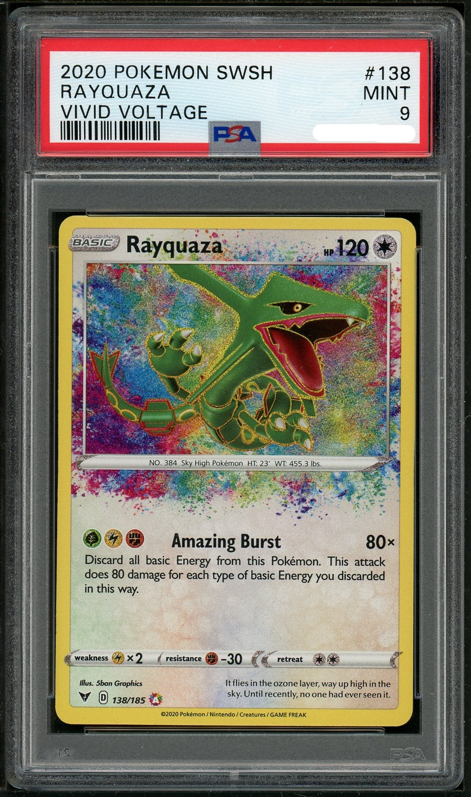 PSA (MINT 9) Rayquaza #138 - Pokemon Sword & Shield Vivid Voltage Pokemon Plug PSA (MINT 9) Rayquaza #138 - Pokemon Sword & Shield Vivid Voltage Pokemon Plug