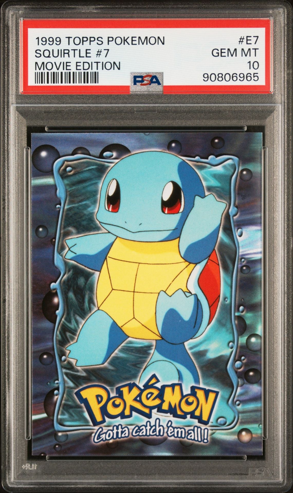 1999 squirtle pokemon card PSA (Gem MT 10) Squirtle #7 #E7