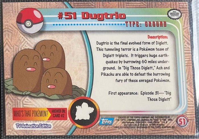 Dugtrio (51/76) [Topps Series 1 - TV Animation Edition]