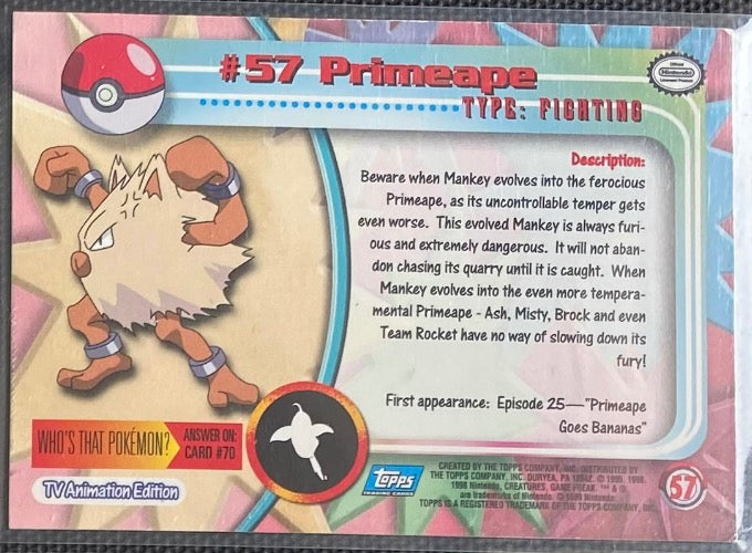 Primeape (57/76) [Topps Series 1 - TV Animation Edition]