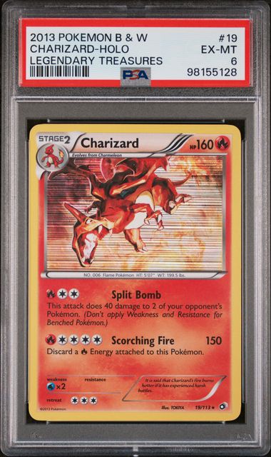 PSA (EX-MT 6) Charizard - Holo #19 - Pokemon Black & White Legendary T Pokemon Plug PSA (EX-MT 6) Charizard - Holo #19 - Pokemon Black & White Legendary T Pokemon Plug