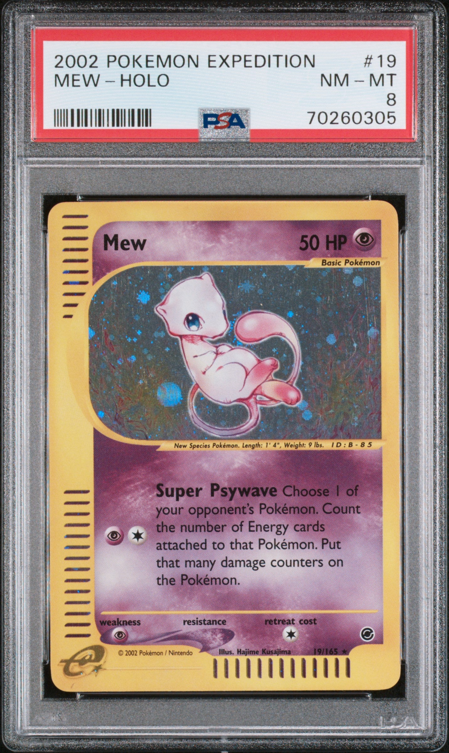 PSA (NM-MT 8) Mew - Holo #19/165 - Pokmon Expedition (#70260305) Pokemon Plug PSA (NM-MT 8) Mew - Holo #19/165 - Pokmon Expedition (#70260305) Pokemon Plug