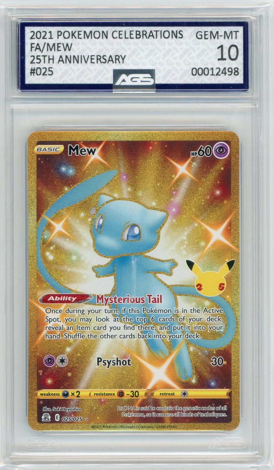 AGS (GEM-MT 10) Mew #25 - Celebrations (#00012498) Pokemon Plug AGS (GEM-MT 10) Mew #25 - Celebrations (#00012498) Pokemon Plug