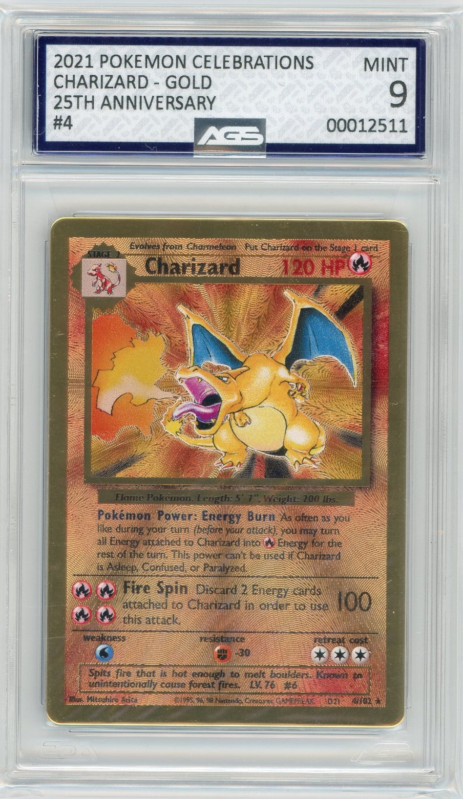 AGS (MINT 9) Charizard #4/102 - Celebrations (#00012511) Pokemon Plug AGS (MINT 9) Charizard #4/102 - Celebrations (#00012511) Pokemon Plug