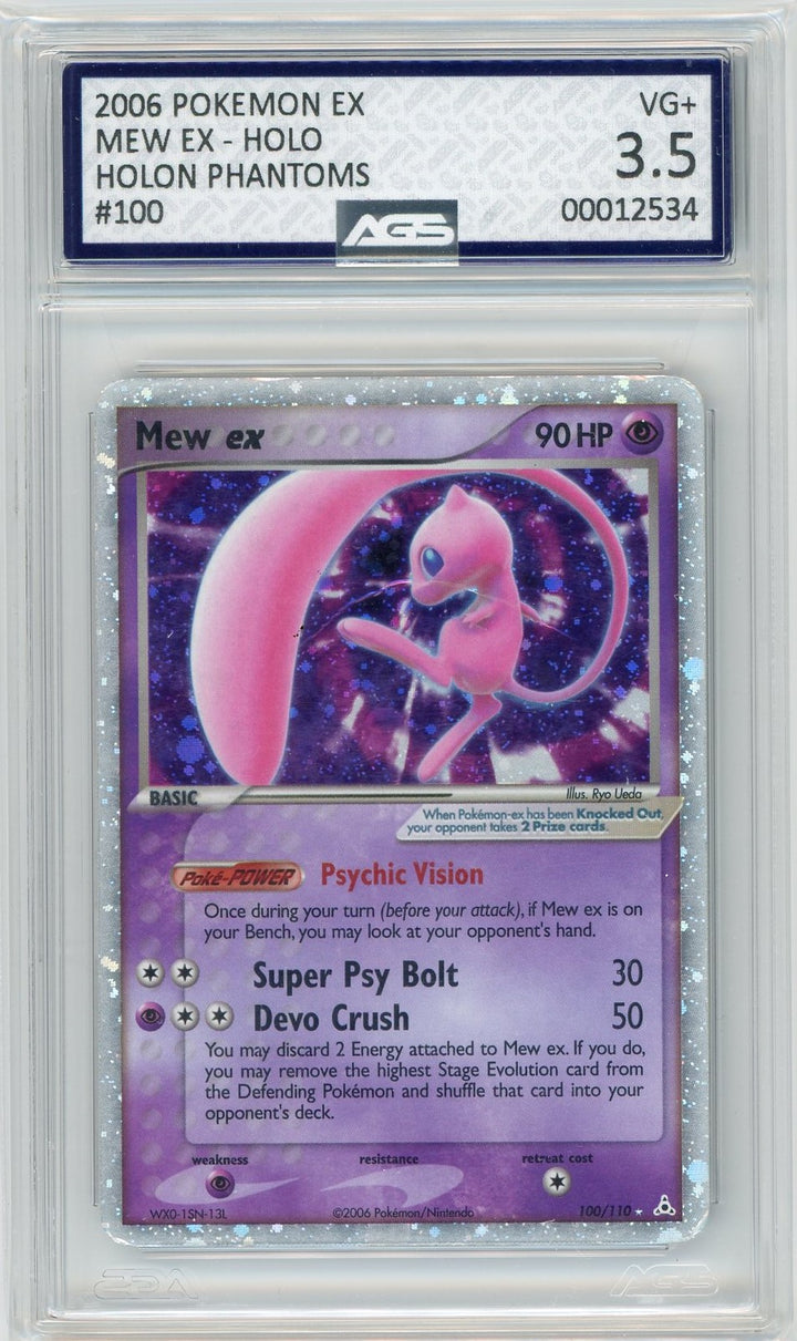 AGS (VG+ 3.5) Mew ex #100 - EX Holon Phantoms (#00012534)