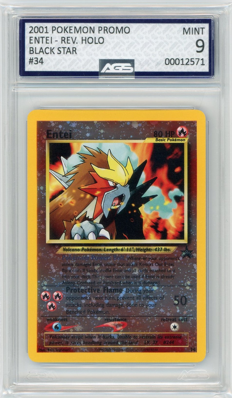 AGS (MINT 9) Entei #34 - Wizards of the Coast Promos (#00012571) Pokemon Plug AGS (MINT 9) Entei #34 - Wizards of the Coast Promos (#00012571) Pokemon Plug