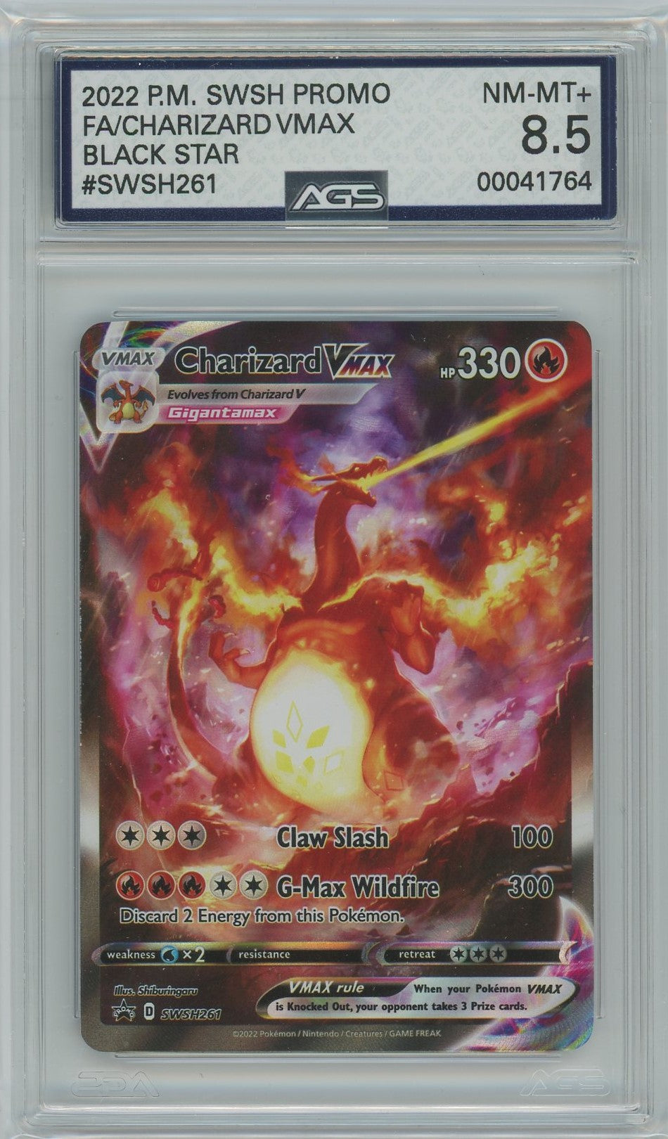 pokemon cards sword and shield charizard AGS (NM-MT+ 8.5) Charizard VMAX #SWSH261