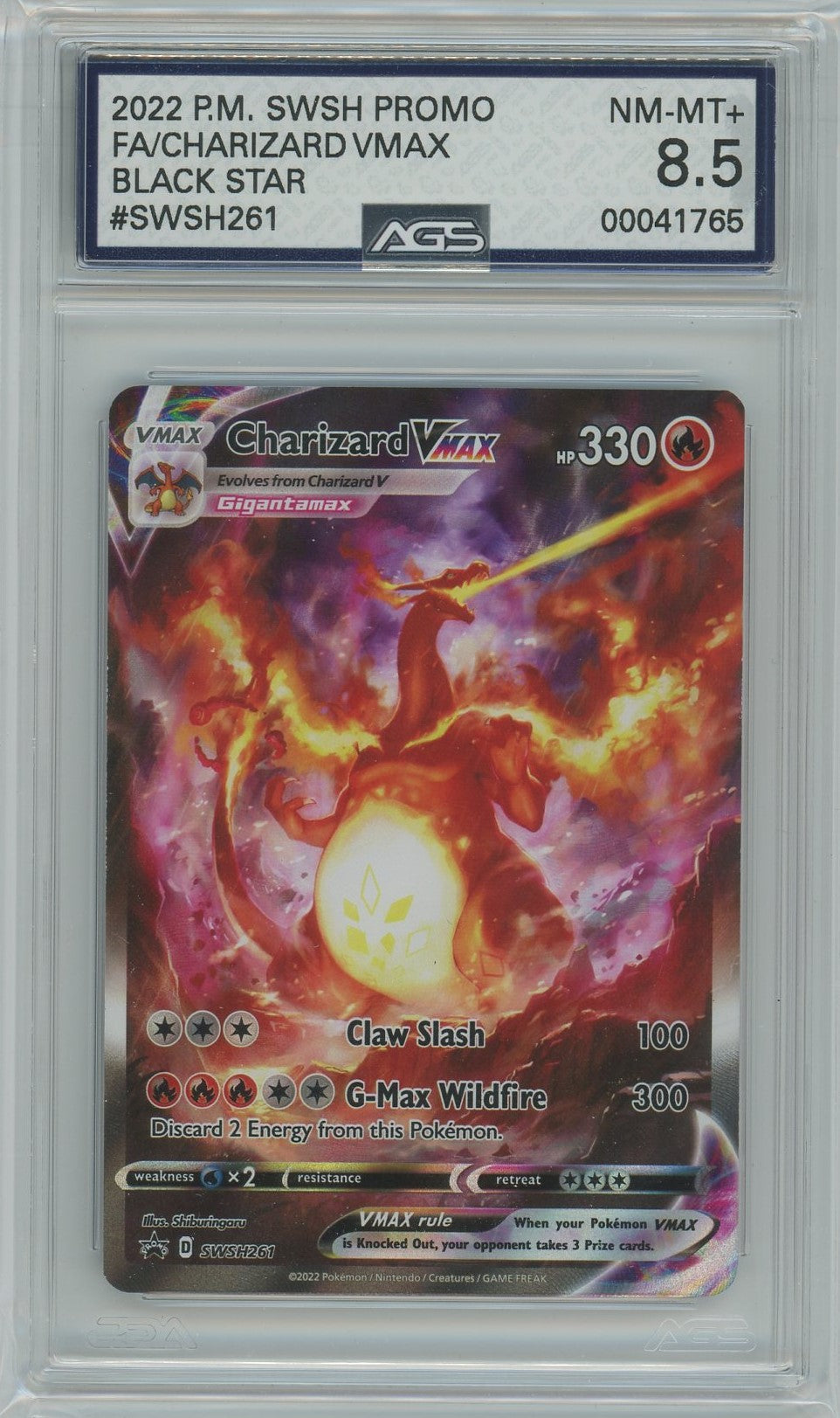pokemon charizard gigantamax card AGS (NM-MT+ 8.5) Charizard VMAX #SWSH261