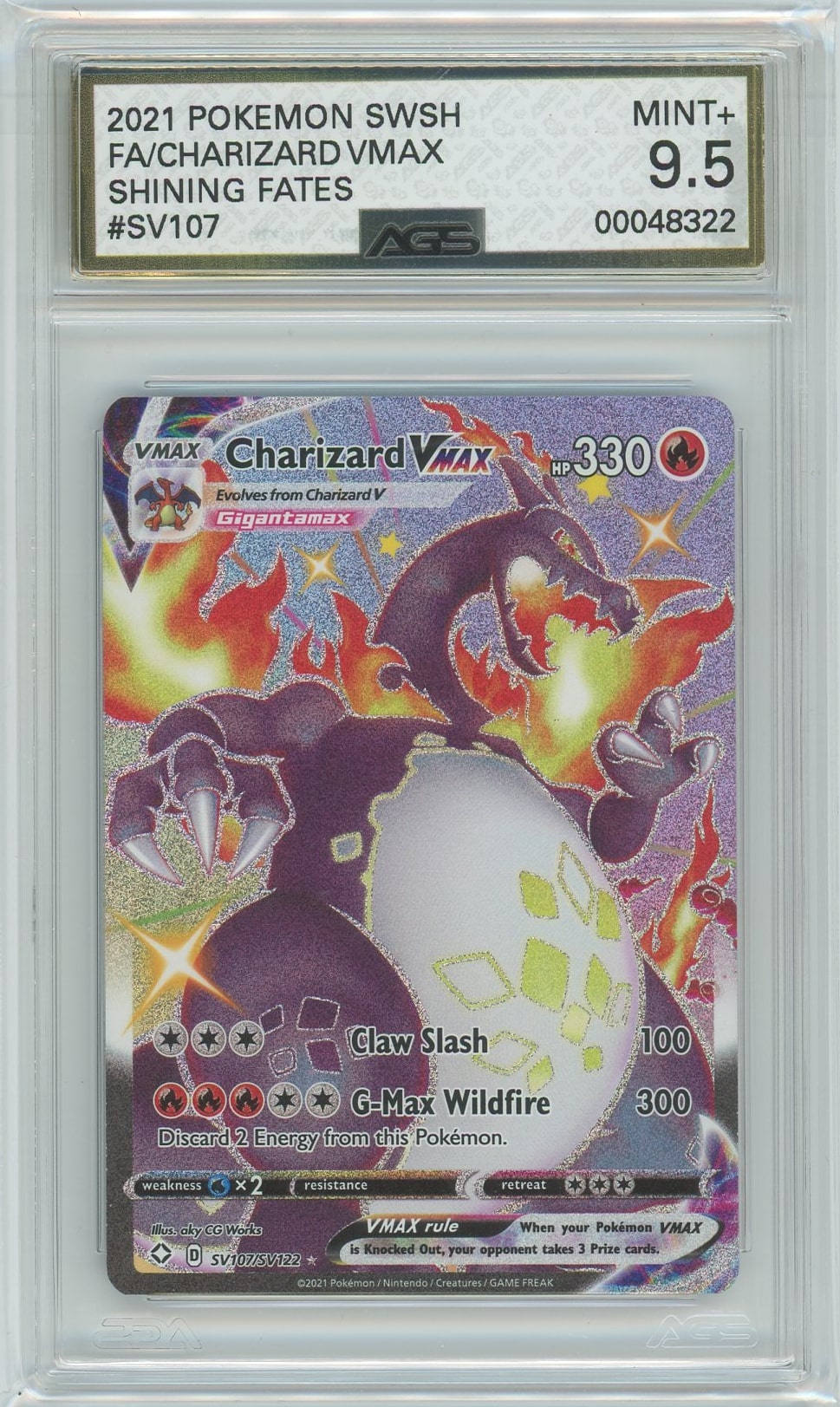 AGS (MINT+ 9.5) Charizard VMAX #SV107 - Shining Fates (#00048322) Pokemon Plug AGS (MINT+ 9.5) Charizard VMAX #SV107 - Shining Fates (#00048322) Pokemon Plug