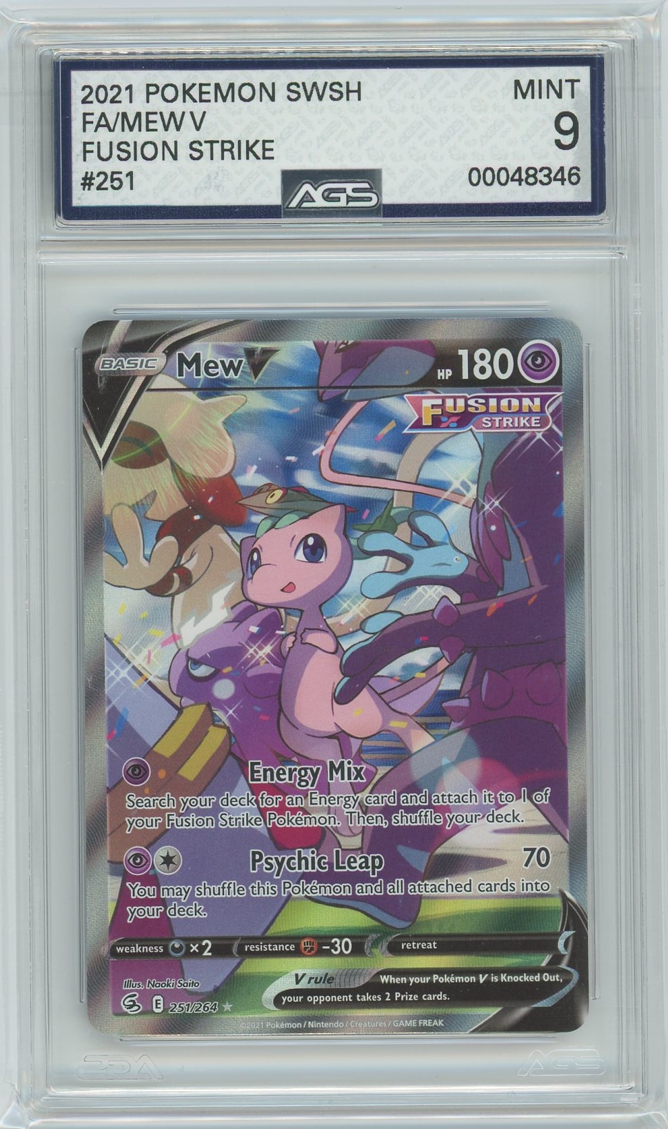 AGS (MINT 9) Mew V #251 - Fusion Strike (#00048346) Pokemon Plug AGS (MINT 9) Mew V #251 - Fusion Strike (#00048346) Pokemon Plug