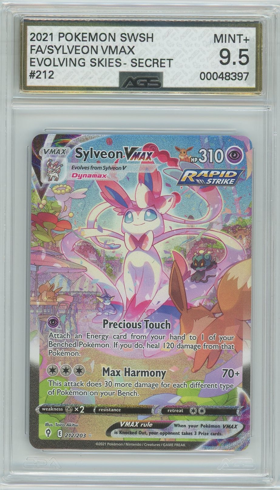 AGS (MINT+ 9.5) Sylveon VMAX #212 - Evolving Skies (#00048397) Pokemon Plug AGS (MINT+ 9.5) Sylveon VMAX #212 - Evolving Skies (#00048397) Pokemon Plug