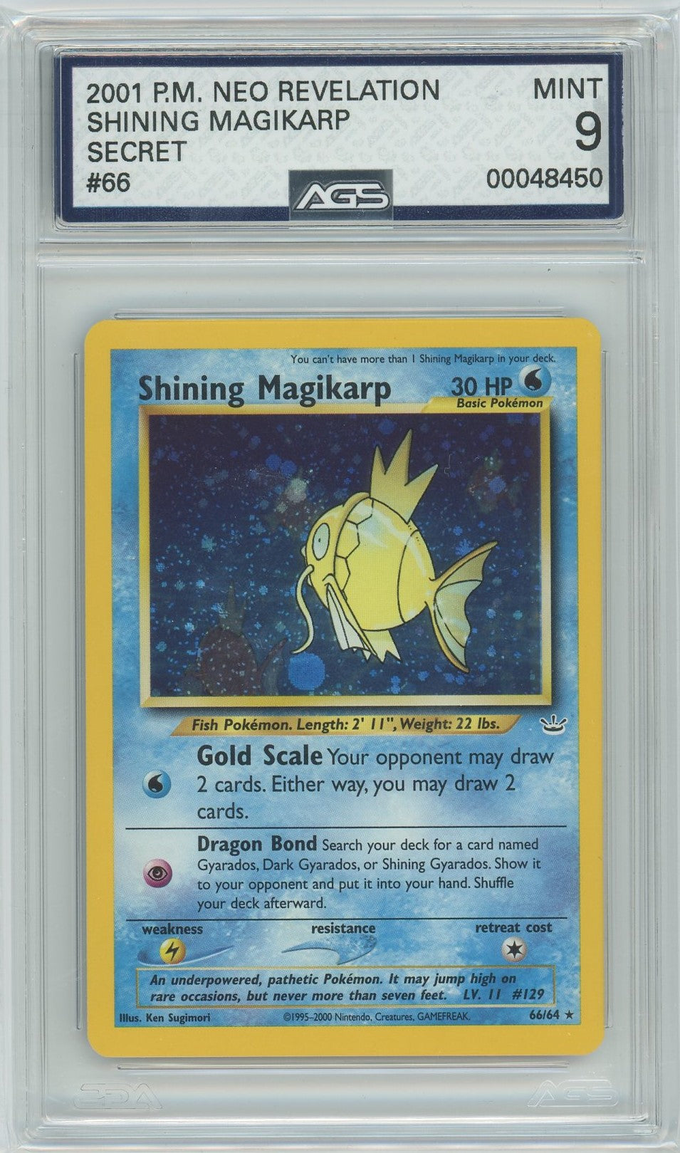 AGS (MINT 9) Shining Magikarp #66 - Neo Revelation (#00048450) Pokemon Plug AGS (MINT 9) Shining Magikarp #66 - Neo Revelation (#00048450) Pokemon Plug