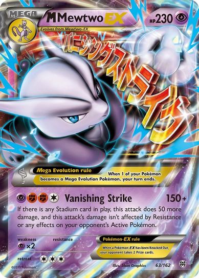 rare mewtwo ex pokemon card M Collector Store LLC Gaming M Mewtwo EX (63/162) [XY: