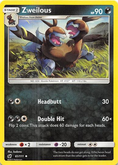 zweilous pokemon card price - (73/119) Stage 1 Zweilous (61/111) [Sun & Moon: