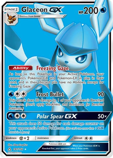 shiny glaceon pokemon card V (Ultra) Colorless Polar Spear Glaceon Holo 025/131 Prismatic Evolutions