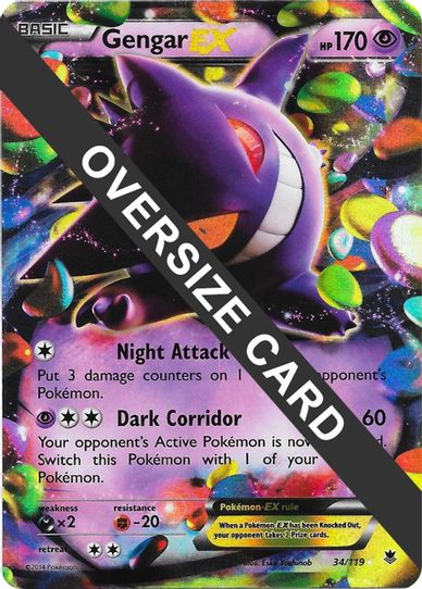 gengar pokemon card pack Gengar EX 34/119 (Phantom Forces) (34/119) [First Partner Pack Jumbo C