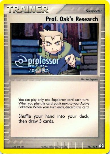 professor program pokemon cards Professor's Research These cards are freshly removed from packs Pokemon Prof. Oak's Research Professor