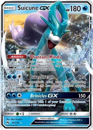 pokemon gx cards value 5 Ultra Rare Card Lot - V, Gx, ex, Assorted Variety Suicune GX (60/214) [Sun &