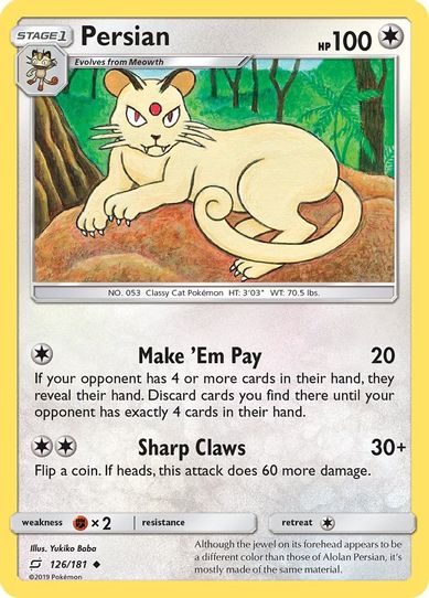 Persian (126/181) [Sun & Moon: Team Up] – Pokemon Plug