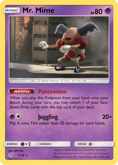 Mr. Mime (11/18) [Sun & Moon: Detective Pikachu]  Pokemon Plug