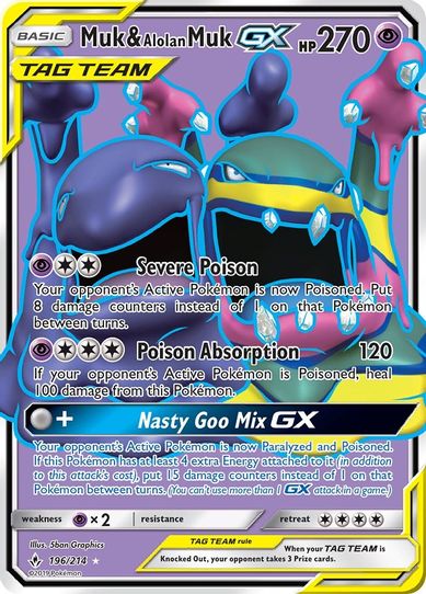 alolan muk gx pokemon card 401 Games Canada - & Muk - 196/214 Attack 3 Muk & Alolan Muk GX