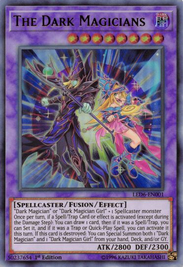 1996 dark magician yugioh card - YUCB-EN001 - Ultra Rare - Limited Edition - Yu-Gi-Oh Singles Yu-Gi-Oh Unique & Misc Promos Spellcaster Level 7 ATK/2500 DEF/2100 The ultimate wizard in terms of attack and defense. The Dark Magicians (LED6-EN001) [Legendary