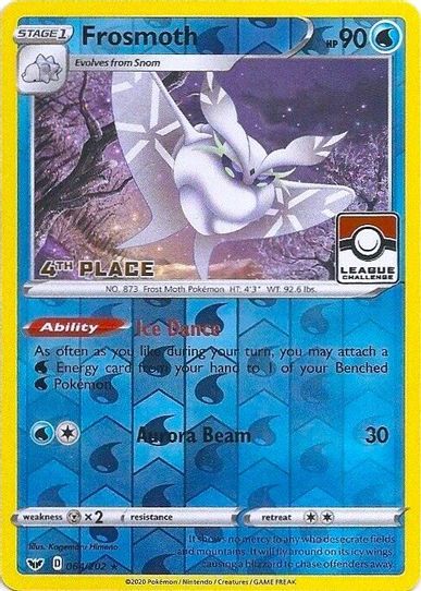 frosmoth pokemon card price (Secret Rare) (Dont apply Weakness and Resistance for Benched Pokemon.) Your opponents Active Pokemon is now Asleep. Frosmoth 043 ME01 Mega Evolution