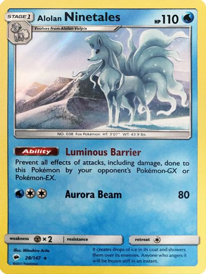 Alolan Ninetales (Water Web Holo) (028/147) [Miscellaneous Cards & Pro Pokemon Plug Alolan Ninetales (Water Web Holo) (028/147) [Miscellaneous Cards & Pro Pokemon Plug